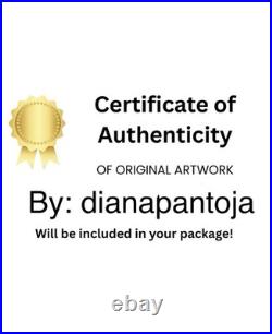 Dipant Red Lips Portrait 8x8 Canvas Original Artwork Expressionist Fine Art