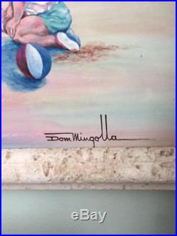 Dom Mingolla original oil painting on canvas beach scene 75 x 54