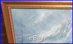 Don Foster Large Original Oil On Canvas Mountain Landscape Painting Dated 1983