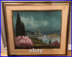 Donald F. Allan Oil On Canvas Painting Landscape Ocean Waterfront 20x24