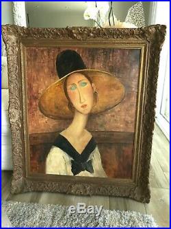 Elmyr De Hory Modigliani Original Oil on Canvas Framed 1969 Signed Painting