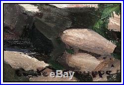 Emile A Gruppe Original Oil Painting On Canvas Signed Gloucester Harbor Pier Art