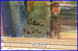 Estate Found Original Vintage Cityscape Oil Painting on Canvas Signed