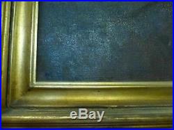 Estate Found Signed Antique Boy w. Ball Portrait Original Oil Painting on canvas