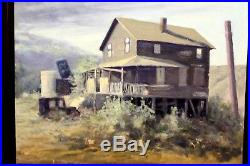 Estate Found Vintage Original Oil Painting On Canvas California Rural House