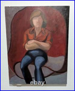 Estate Sale Collection Texas Artist Acrylic Painting on Canvas 22 x 28