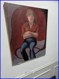 Estate Sale Collection Texas Artist Acrylic Painting on Canvas 22 x 28