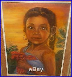 Esther Tallman Haitian Girl. Yolande Original Oil On Canvas Painting