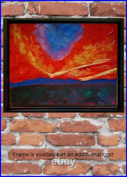 Estrella Mountain Sunset 14X11 Acrylic AbstractExpressionist Painting on Canvas