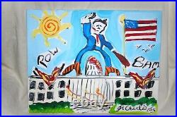 FIGHT FIGHT FIGHT PRESIDENT TRUMP DRAINS THE SWAMP Jr CHARLIE AMERICAN FOLK ART