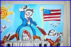 FIGHT FIGHT FIGHT PRESIDENT TRUMP DRAINS THE SWAMP Jr CHARLIE AMERICAN FOLK ART