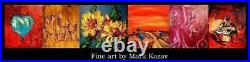 FLOWERS ABSTRACT by Mark Kazav CANVAS Original Oil Painting TERG6G