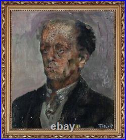 FOLKE PERSSON 1905-1964 Portrait Oil on Canvas Painting