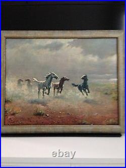 FREE AS THE WIND BY August Albo Oil Painting On Canvas Signed