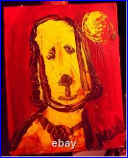 FUNNY DOG Original Oil Painting on canvas IMPRESSIONIST ART G545G