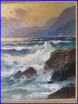 Fabulous large original ALEXANDER DZIGURSKI'Big Sur' seascape oil on canvas