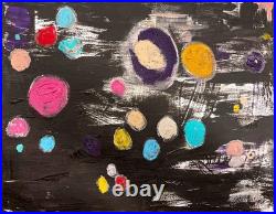 Fantasy Worlds 11 X 14 Space Neo Impressionist Modern Acrylic Painting Canvas