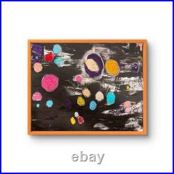 Fantasy Worlds 11 X 14 Space Neo Impressionist Modern Acrylic Painting Canvas