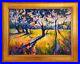 Fauvism-Landscape-Original-Oil-Painting-Sunset-Trees-in-Gold-Leaf-Frame-01-obym