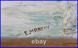 Female Impressionist Evelyn Martin landscape Snow w Evergreen trees American