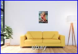 Female figure by ocean Beach scene Original textured painting 24x32