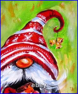 Festive elf with robin