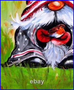 Festive elf with robin