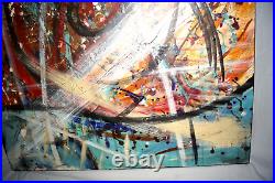 Fine Art Abstact Painting On Canvas Artist Unknown