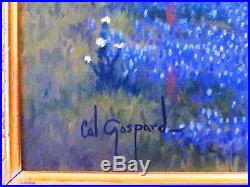 Fine&important Texas Bluebonnets Original Oil On Canvas Painting By Cal Gaspard
