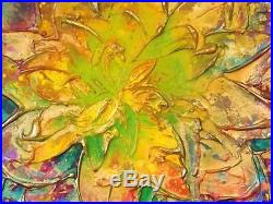 Floral Art Abstract Original Contemporary Painting On Canvas By Caroline Ashwood