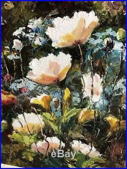 Floral, European Fine Art Knife, Oil on Canvas Original Framed