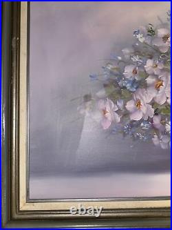 Flower Painting Oil On Canvas Realism 44 x 32 Vintage