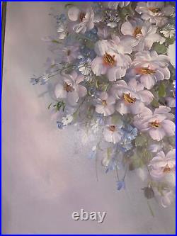 Flower Painting Oil On Canvas Realism 44 x 32 Vintage