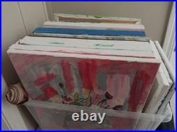 Flowers Modern Expressionistic Original 11x14 Signed Paper Art Acrylic BACH