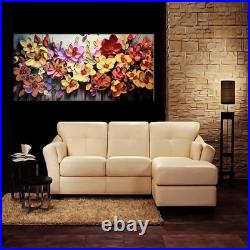 Flowers Original Abstract Oil Painting Modern Art Home Deco 48 Ready Hang frame
