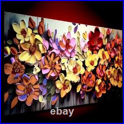 Flowers Original Abstract Oil Painting Modern Art Home Deco 48 Ready Hang frame Flowers Original Abstract Oil Painting Modern Art Home Deco 48 Ready Hang frame