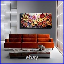 Flowers Original Abstract Oil Painting Modern Art Home Deco 48 Ready Hang frame