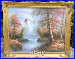 Framed Large Original Oil Painting on Canvas by Roger Brown