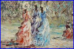 Framed Oil On Canvas Painting Marie Charlot Original Beautiful! 41 x 29 Large
