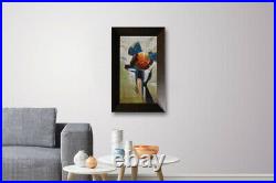 Framed Original Oil Abstract Art on Canvas by Hunoz. 14x 26