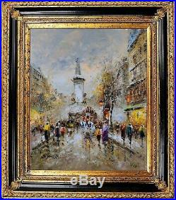 Framed Original Oil On Canvas, ristof Vevers, Spring Paris Scene Landscape