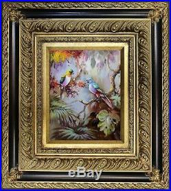 Framed Signed Original Oil Painting, Birds on The Tree, Beautiful Impressionism
