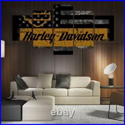 Framed X-Large Motor Harley Davidson Cycles Canvas Print Wall Art Home 5 Piece