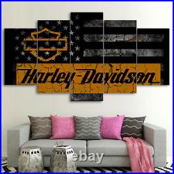 Framed X-Large Motor Harley Davidson Cycles Canvas Print Wall Art Home 5 Piece