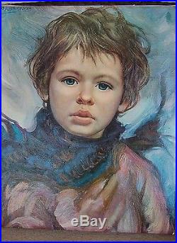 Francisco J. J. C. Masseria Oil on Canvas Painting of Boy original CUTE