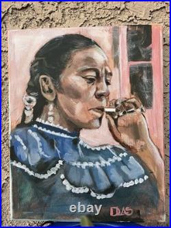 Frida Kahlo Art Painting Mexican Art Acrylic on Canvas 24x36 DLAS