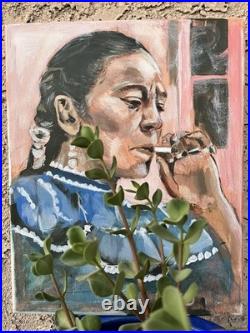 Frida Kahlo Art Painting Mexican Art Acrylic on Canvas 24x36 DLAS