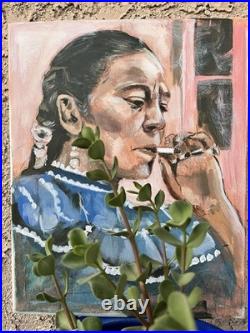 Frida Kahlo Art Painting Mexican Art Acrylic on Canvas 24x36 DLAS