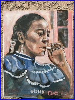 Frida Kahlo Art Painting Mexican Art Acrylic on Canvas 24x36 DLAS