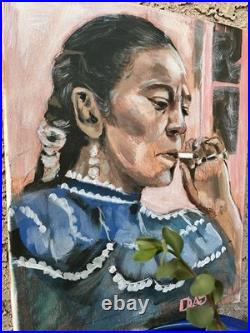 Frida Kahlo Art Painting Mexican Art Acrylic on Canvas 24x36 DLAS